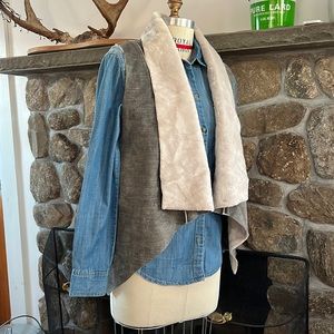 Reversible shearling vest
